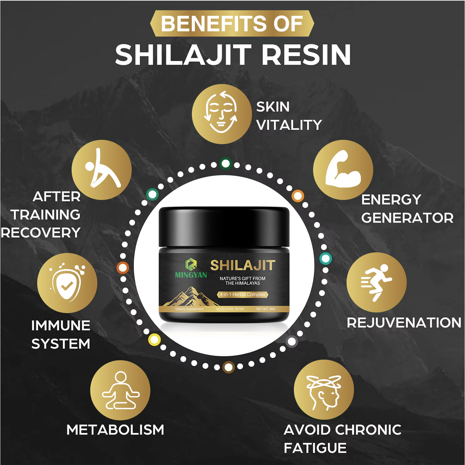 R&eacute;sine shilajit en vrac pour la fourniture de produits personnalis&eacute;s