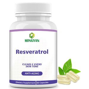 C&aacute;psulas de resveratrol Botella de resveratrol trans puro al 98 por ciento