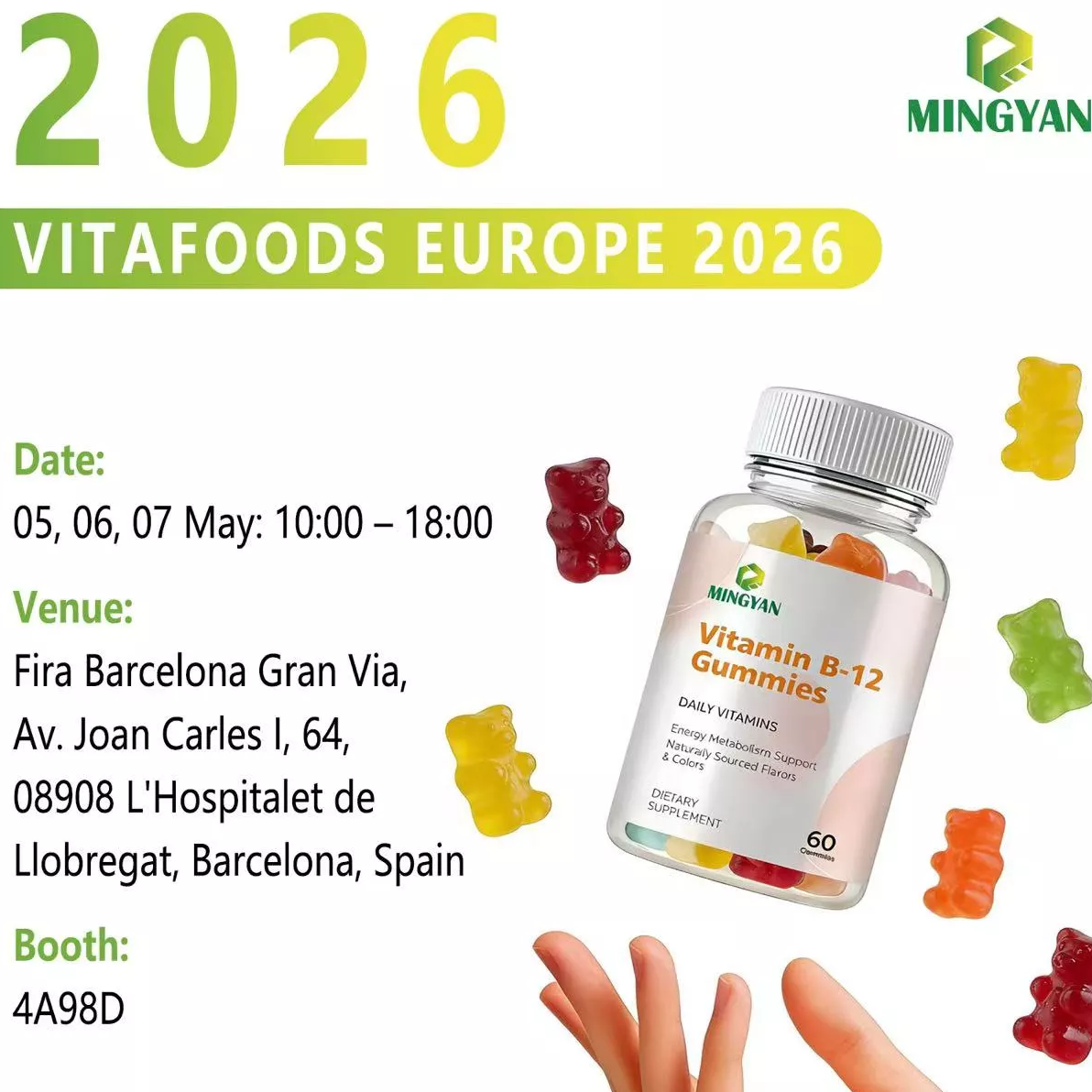 شاركت MINGYAN بنجاح في Vitafoods Europe 2026 في برشلونة